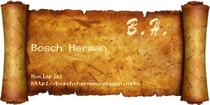Bosch Herman névjegykártya